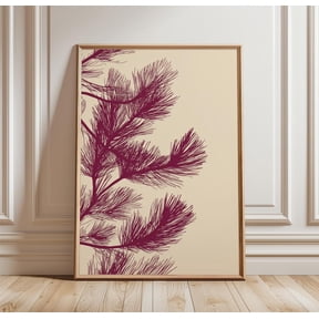 Pine Branch Minimal Botanical Japanese Nature Neutral Modern Art Unframed Paper Print
