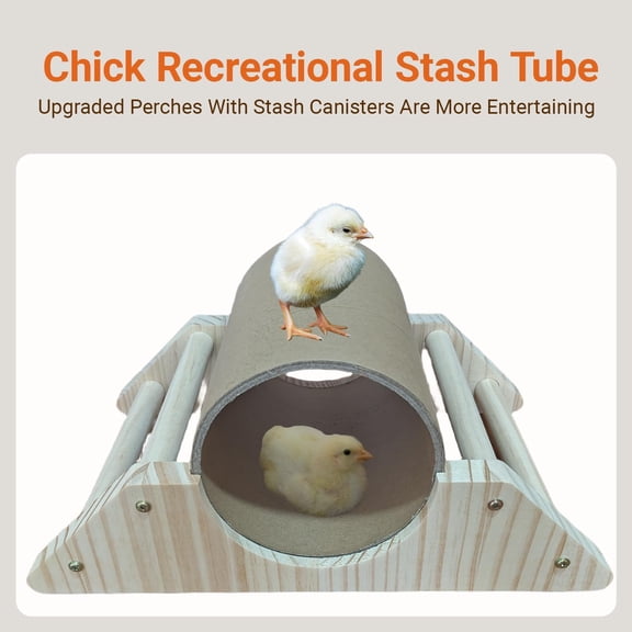 Pine Chick Perch with Hiding Tube for Birds, Parrots, Hamsters & Pets - Natural  Gym