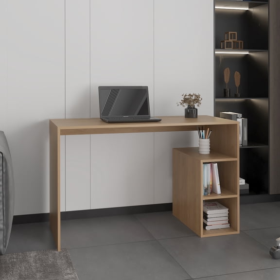 Pine Computer Desk With Ample Shelf Space, Engineered Wood, 29.6 In. Width, Height, 52.91 Lb Package 3-shelves Desk, Ideal For Home Use, 20.83 Depth, 49.84 Product Weight