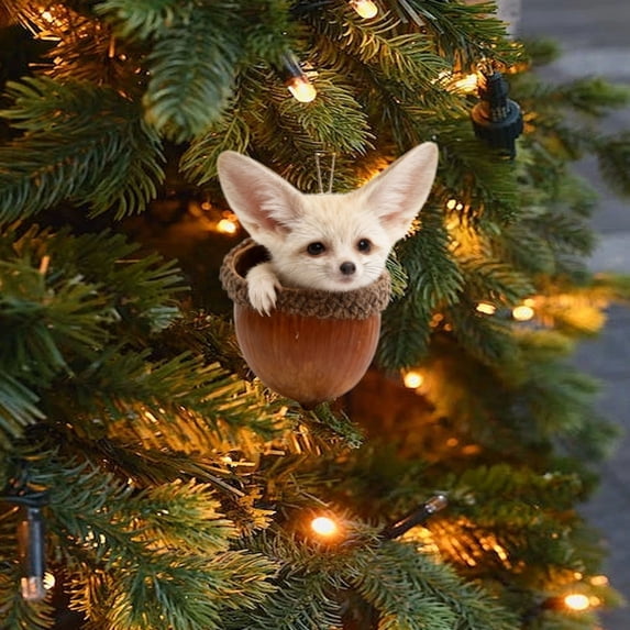 Pine Cone Animal Hanging Ornaments Christmas Tree Decor 2D Acrylic Forest Animal Xmas Tree Ornament Set DIY Crafts Festive Pendants for Home Party Decor