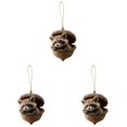 thumbnail image 1 of Pine Cone Animal Ornament, Woodland Acorn Forest Animal for Christmas Tree Decoration, 2D Acrylic Sleeping Animals Decor for Holiday Keepsake Gifts (3, Brown Raccoon), 1 of 5