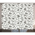 thumbnail image 1 of Ambesonne Pine Cone Curtains 2 Panel Set, Botanical Branches Nature, 108" x 96", Dark Taupe White, 1 of 3