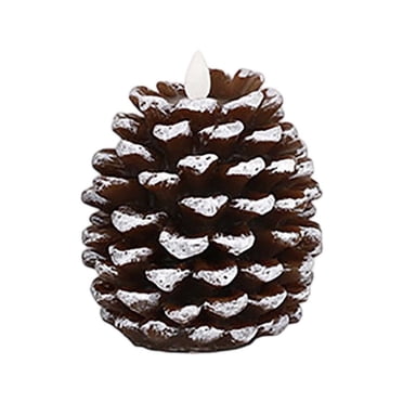 Pack Of 2 Christmas Decoration Pine Cones LED Candles, 3D Pine Cones - Imitation Flameless Candles, Battery Operated LED Pine Cone Candle For