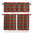 thumbnail image 1 of Pine Cone Kitchen Curtains and Valances Set, Red Plaid Winter Christmas Vintage Dark Green Rod Pocket Window Valance 18 Inch Window Curtain Panels for Living Room Bedroom Laundry, 27.5x24in, 3 Pieces, 1 of 7