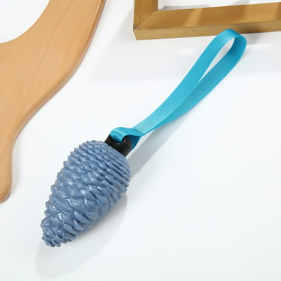 Pine Cone Shape Dog Squeaky Chew Toy Training Cleaning Interactive Tough Dog Toy Puppy Breed Medium Dogs Toy-Blue