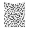 thumbnail image 1 of Pine Cone Soft Flannel Fleece Throw Blanket, Monochrome Tree Winter Conifers Engraved Forest Elements Christmas Motifs, Cozy Plush for Indoor and Outdoor Use, 70" x 90", Black and White, by Ambesonne, 1 of 5