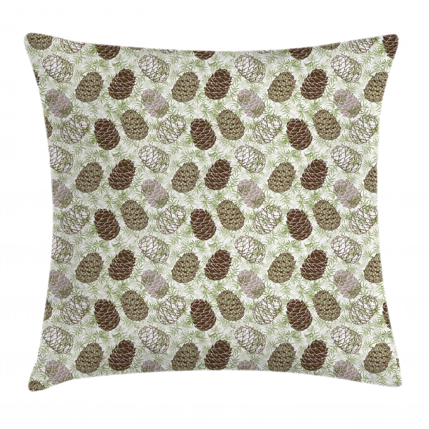 Pine Code Throw Pine Cone Throw Pillow Cushion Cover, Forest Conifers Greenland Foliage ...