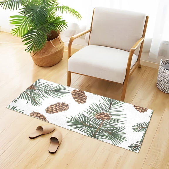 Pine Cone Trees Bathroom Rug Non Slip Bathroom Mats Entry Door Soft Carpets for Kitchen Bedroom Living Room 39x20 inch