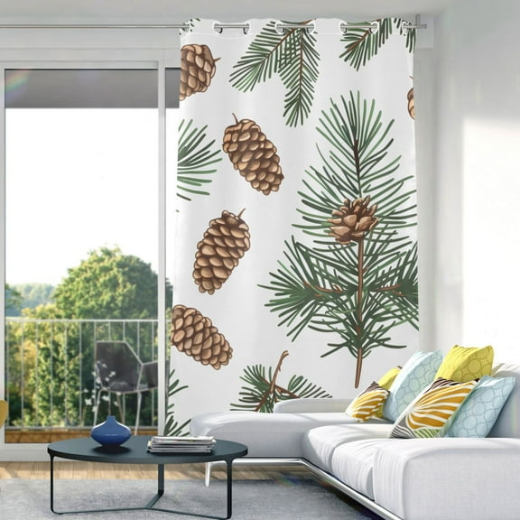 Pine Cone Trees Blackout Curtain Panels Drapes Privacy Assured with Light Filtering Curtains for Living room Bedroom Bathroom Window