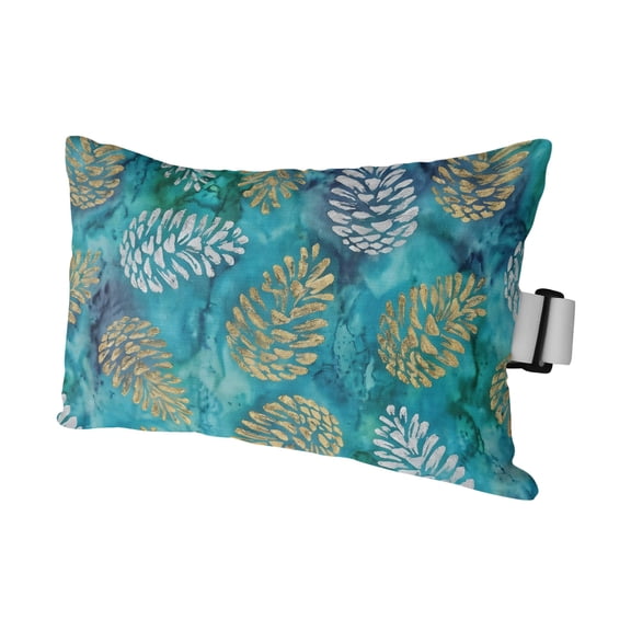 Pine Cones Outdoor Pillows for Chaise Lounge Chair Waterproof Lumbar Pillows with Insert&Adjustable Strap Beach Headrest Pillow Winter Forest Cabin Forest Green Pine Needles Pool Pillow 11"x16"