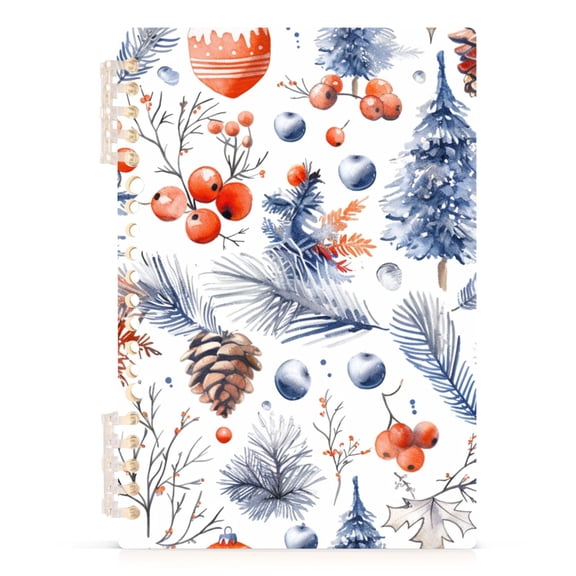 Pine Cones Trees Leaves. Notebooks 1-subject Journal 60 Sheets A5 College Ruled Paper Detachable Ring 8.3"x5.7"