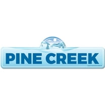 Pine Creek Street Sign | Indoor/Outdoor | Skiing Skier Snowboarder Décor for Ski Lodge Cabin Mountian House | SignMission personalized gift