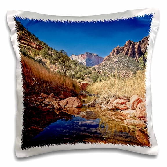 3drose, Pine Creek View in Zion National Park, 16x16 inch Pillow Case