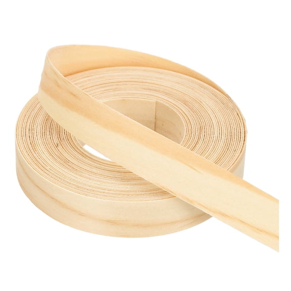 Uxcell Edge Banding, Wood Veneer Tape Pre-glued Flexible Plywood Edge Banding with Hot Melt Adhesive for Furniture Pine 3/4 Inch x 25 ft