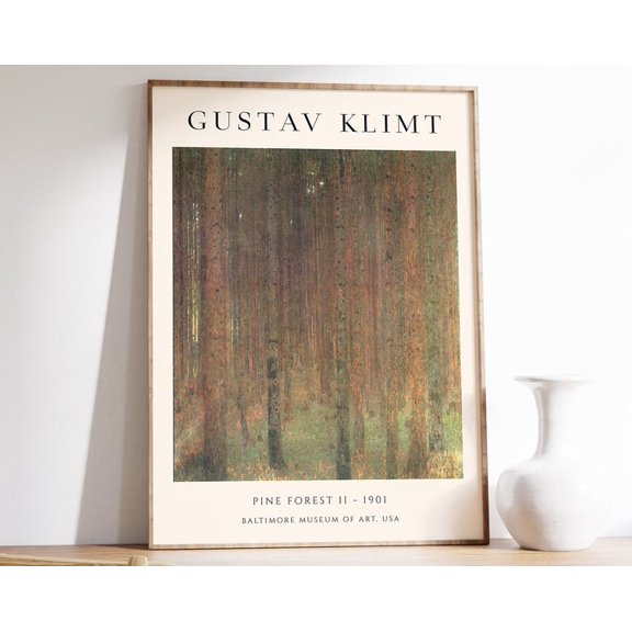 Pine Forest II Tree Floral Wall Art Print, Unframed Paper Poster 8x10in