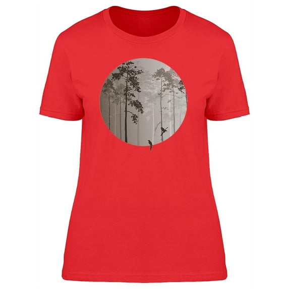 Pine Forest Round Frame T-Shirt Women -Image by Shutterstock, Female x-Large