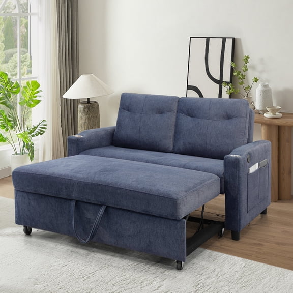 Pine Frame Modern Sofa Bed / Convenient Storage and Comfortable Rest