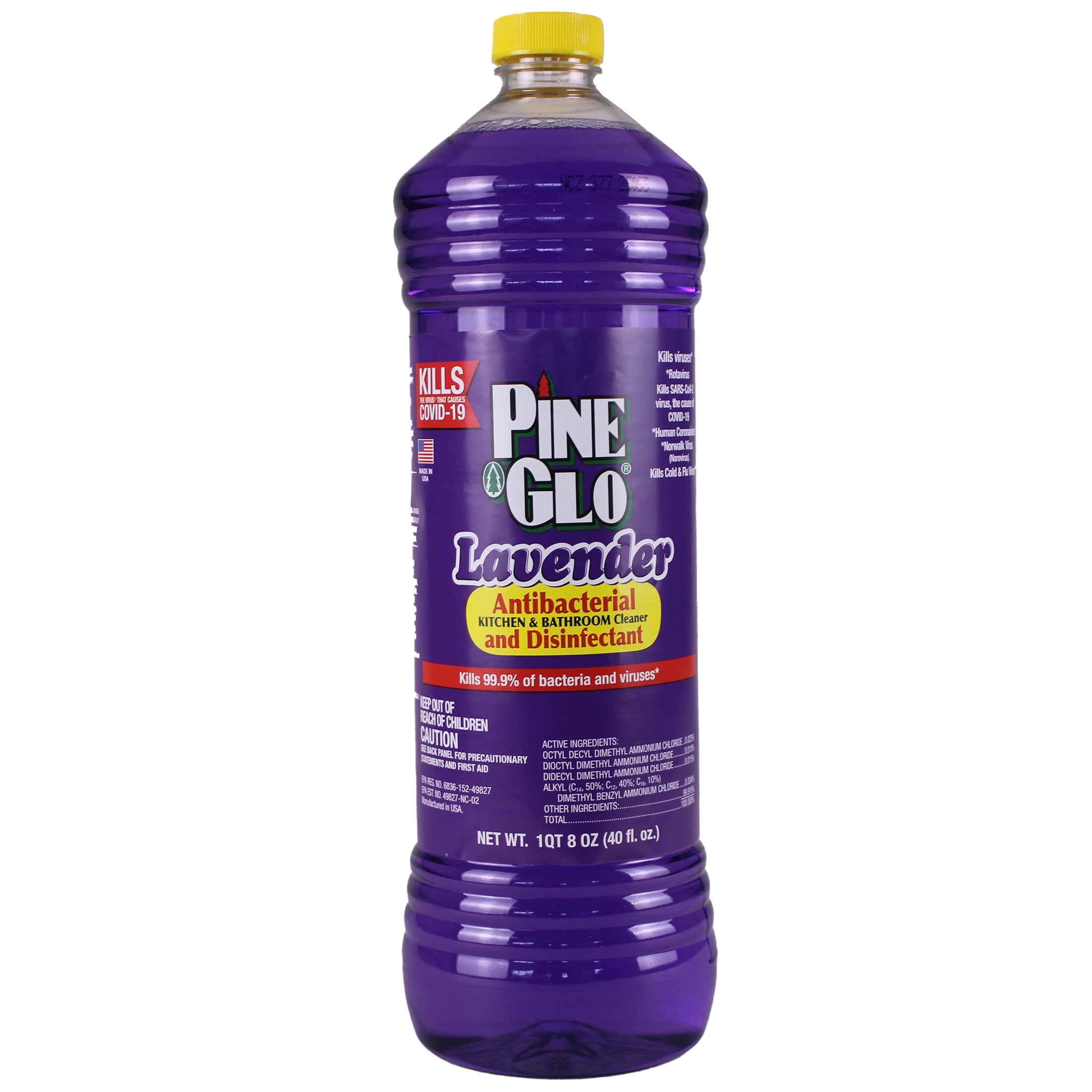 Pine Glo Antibacterial Disinfectant Household Cleaner, Lavender Scent, 40oz