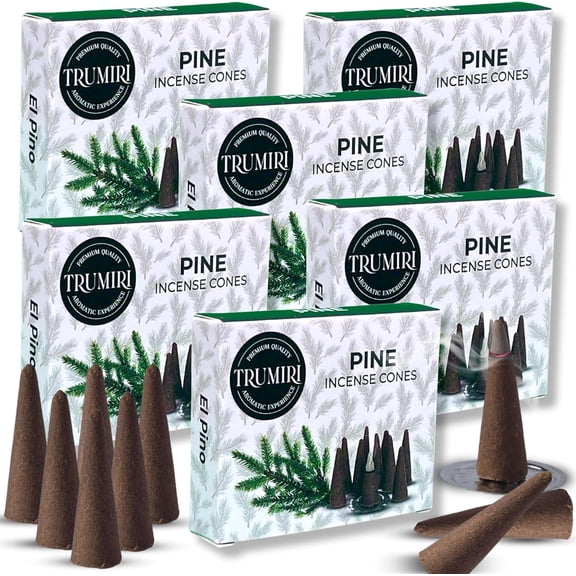 Pine Incense Cones – Pack of 6 Boxes (10 Cones per Box) – Total 60 Cones