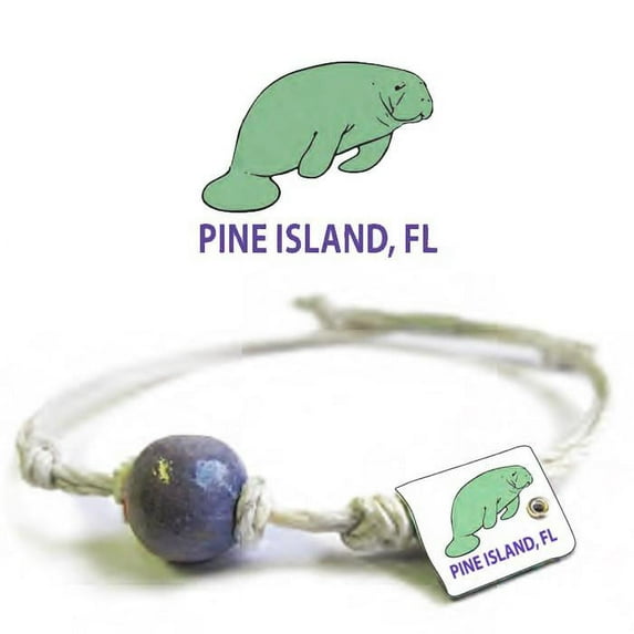 Pine Island, FL Manatee Earth Bands Bracelet | Eco Friendly | Natural Hemp | Vegan Boho | Custom Jewelry | Handmade w/ Earth & Sand