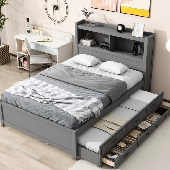 Pine + MDF - Headboard Storage Feature - Bedroom Reading Nook - Organize Reading Items