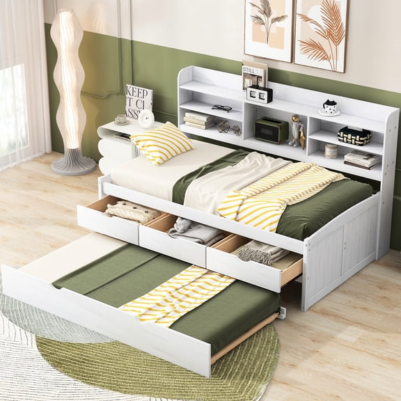 Pine & MDF Material - Bookcase Headboard - Family Bedroom - Add a Touch of Classic