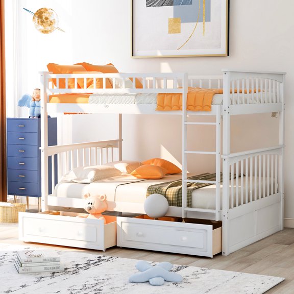 Pine + MDF Material | Easy-to-Assemble Bunk Bed | Bedroom Installation