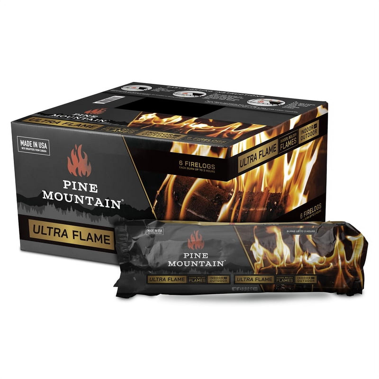 Pine Mountain 501-154-809 501-154-809 Ultra Flame Firelog 6pk - Walmart.com