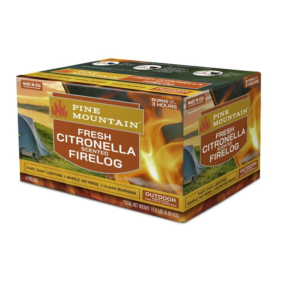 Pine Mountain Citronella Scented Firelog 4 Pack