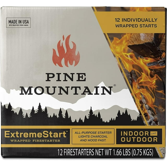 Pine Mountain ExtremeStart Wrapped Starters, 12 Starts Firestarter Log