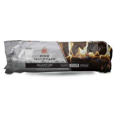 Pine Mountain Quantum Premium Firelog, 2.5-Hour Firelog, Bright Burning Firelog for Fireplace, Fire Pit, Campfire, Indoor & Outdoor Use