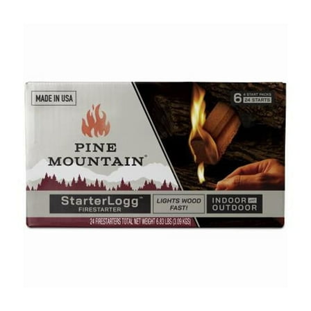 Pine Mountain Starterlogg Firestarter 24 Pack Starter Logs, 6.83lbs assembled weight