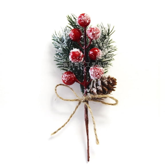 Pine Needles Pine Cones Artificial Berries Christmas Decorations Snowflakes Hemp Rope Bouquet