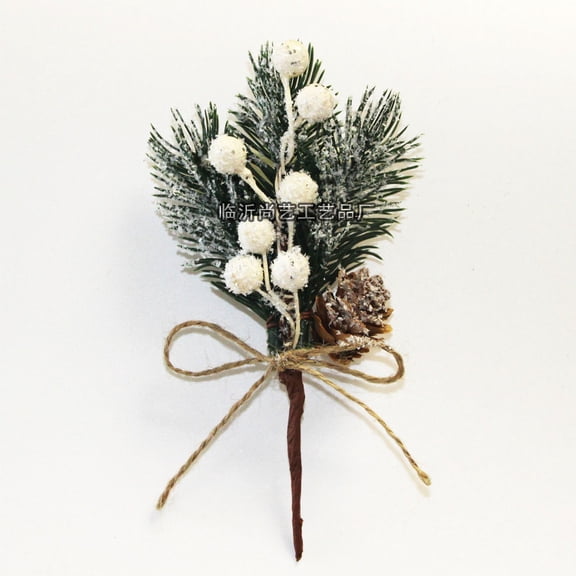 Pine Needles Pine Cones Artificial Berries Christmas Decorations Snowflakes Hemp Rope Bouquet
