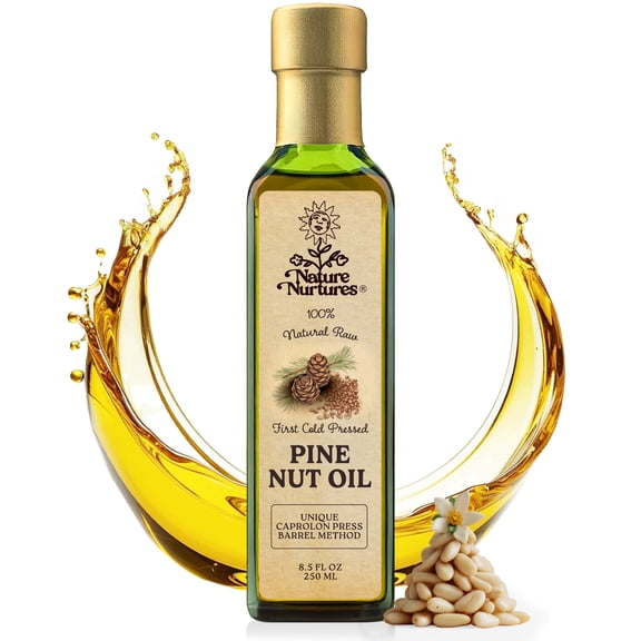 Pine Nut Oil for Cooking | Raw First Cold Pressed | Single Press Below 30C | Unrefined | Made in USA