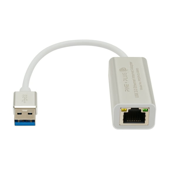 Pine + Plug USB 3.0 to Ethernet Adapter, 10/100/1000 Mbps Gigabit Ethernet Adapter