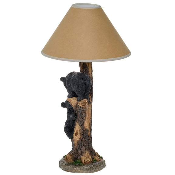 Pine Ridge Black Bear Tabletop Lamp Shade, Rustic Wildlife Animal Lampshade For Table Lamp, Floor Light, and Basic Shade Home Decor, 13 Diameter