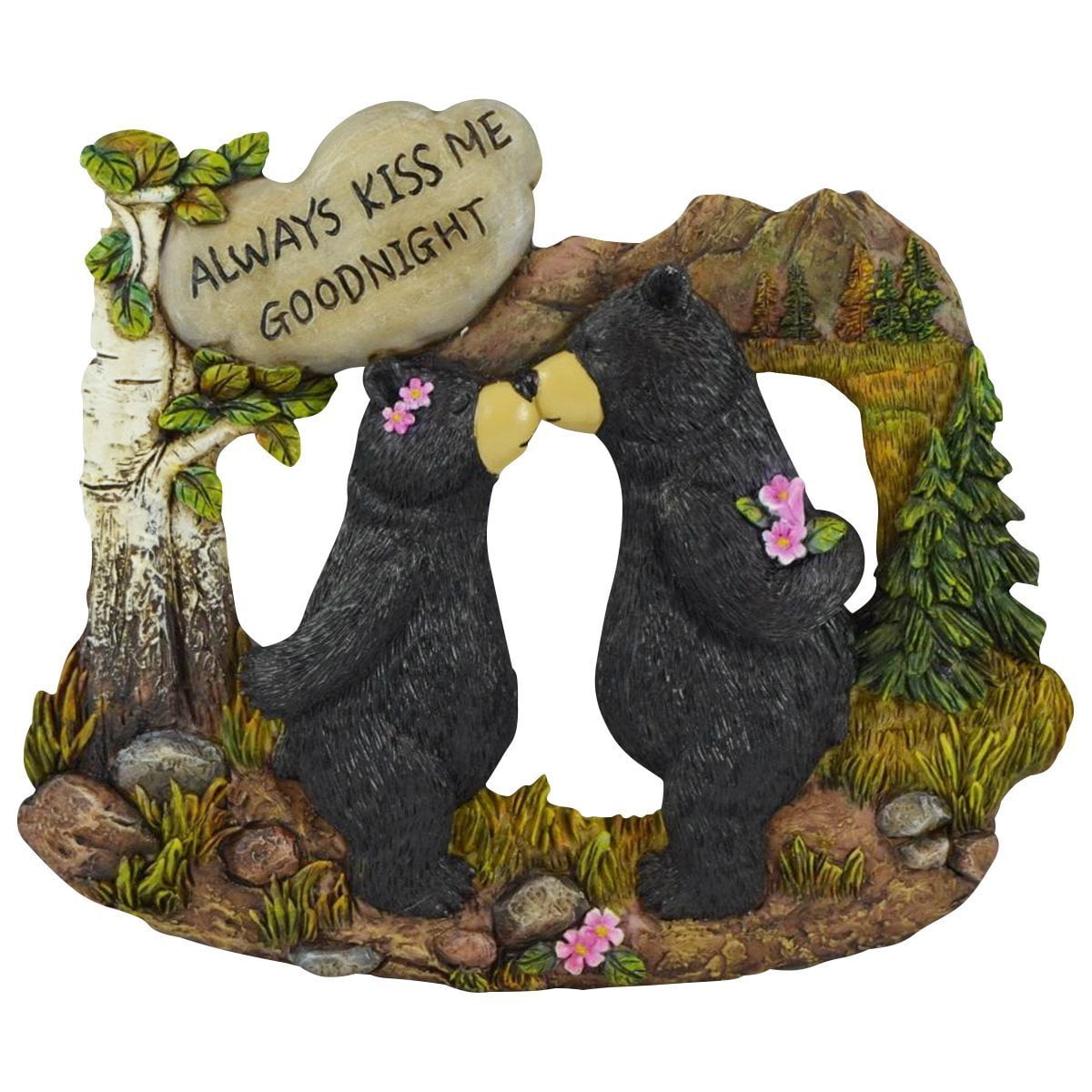 Pine Ridge Couple Black Bear With White Stone Inscribed \