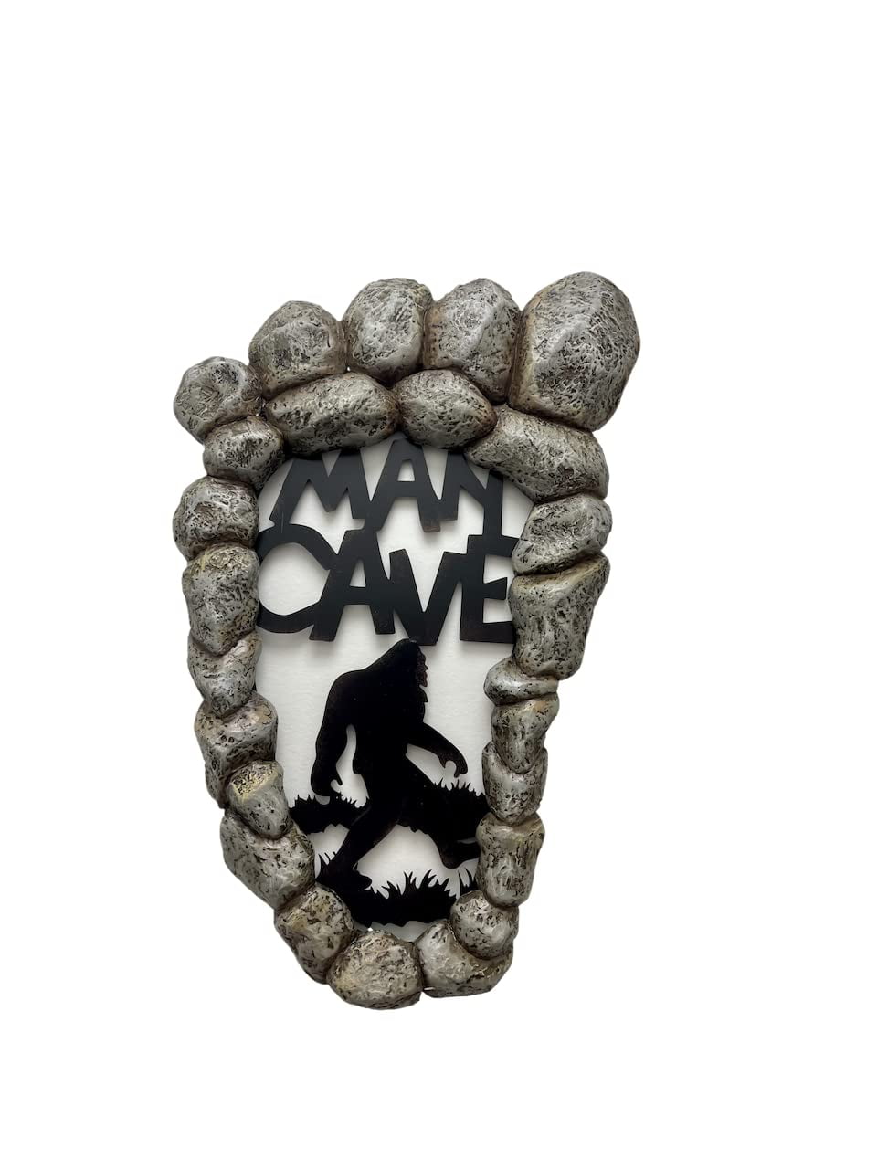 Rustic Gray and Black Bigfoot Footprint Wall Art