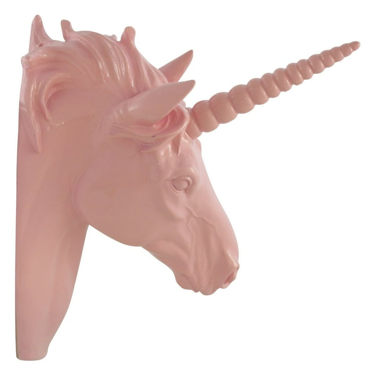 激安ブランド Pine Sculpture Mounted Wall Head Unicorn Pink Ridge その他