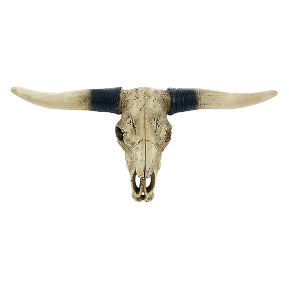 Pine Ridge Southwestern Bull Longhorn Skull Steer Bull Head Rustic Chic Wall Hanging Texas Decor -Strong and Durable Polyresin Made Aged Finish Sculpture Replica Of Real Steer Head Skull Gift Idea