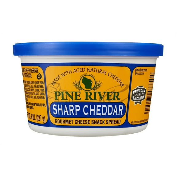Pine River Sharp Cheddar Gourmet Cheese Spread 8oz (3 Pack) Shelf Stable