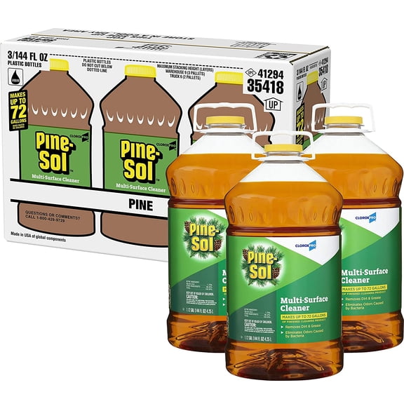 Pine-Sol 35418 Multi-Surface Cleaner, Pine Scent, 144-Ounce Bottle (Case of 3)