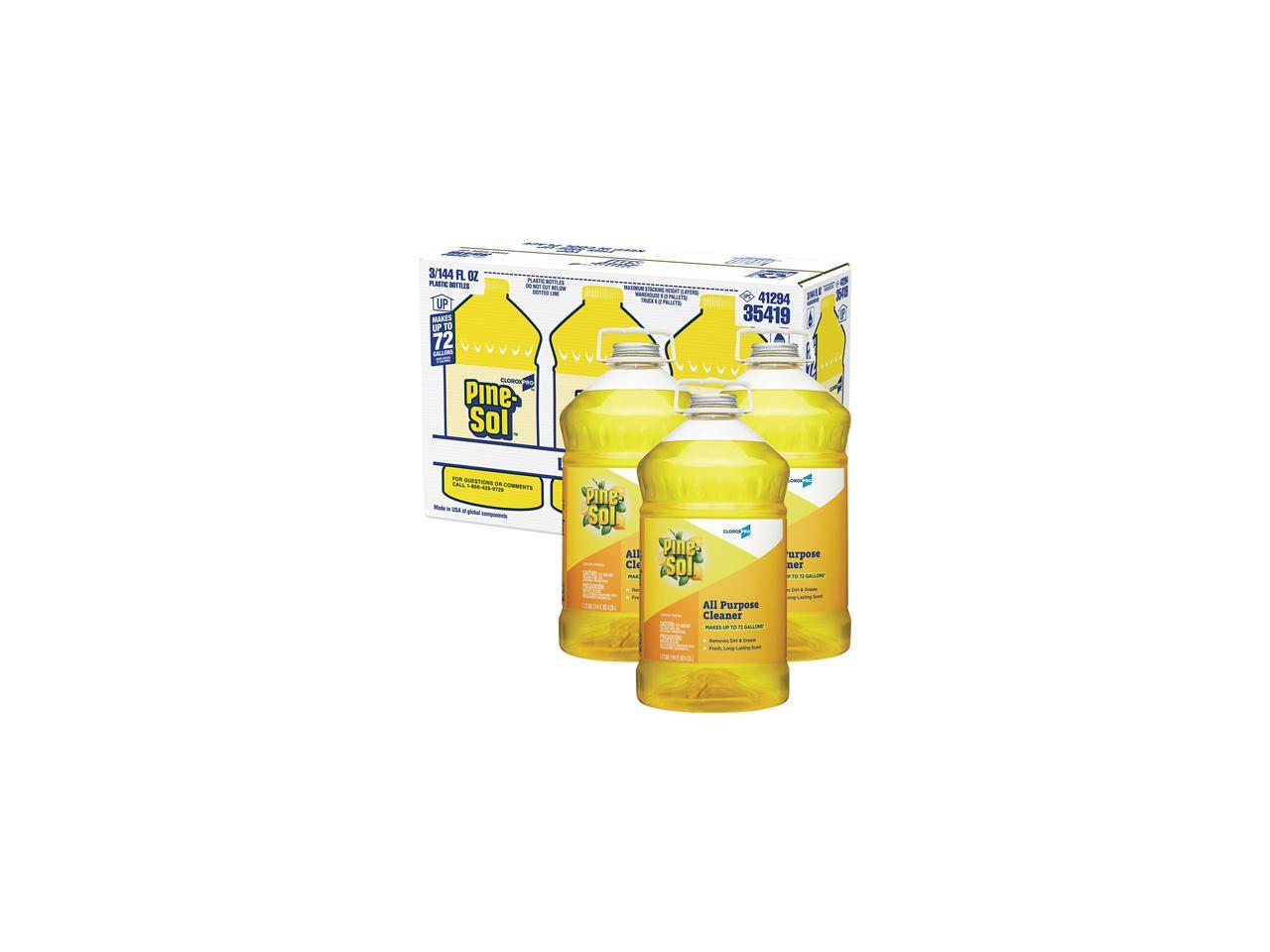 PineSol All Purpose Cleaner, Lemon Fresh, 144 oz Bottle, 3/Carton