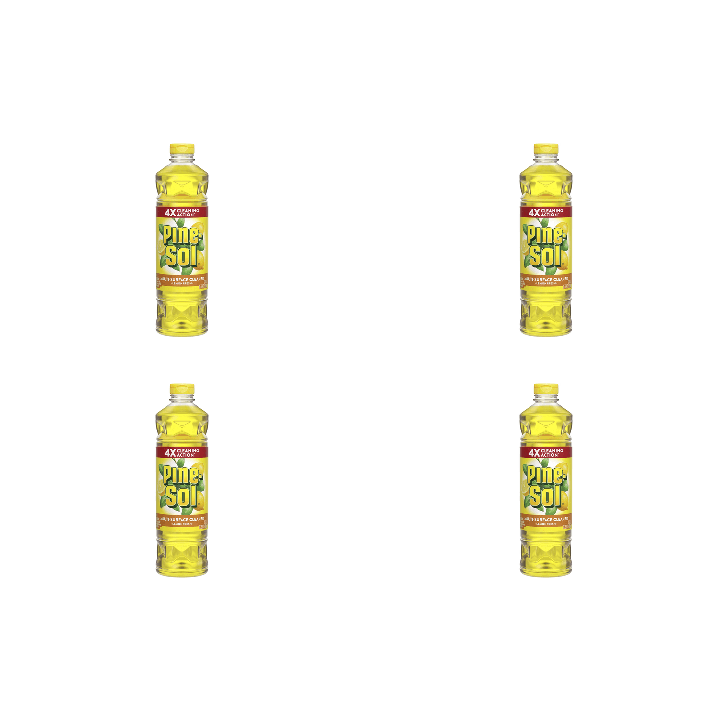Pine-Sol Lemon Fresh Multi-Surface Cleaner 28 fl oz  4 Pack (28 fl oz x 4)