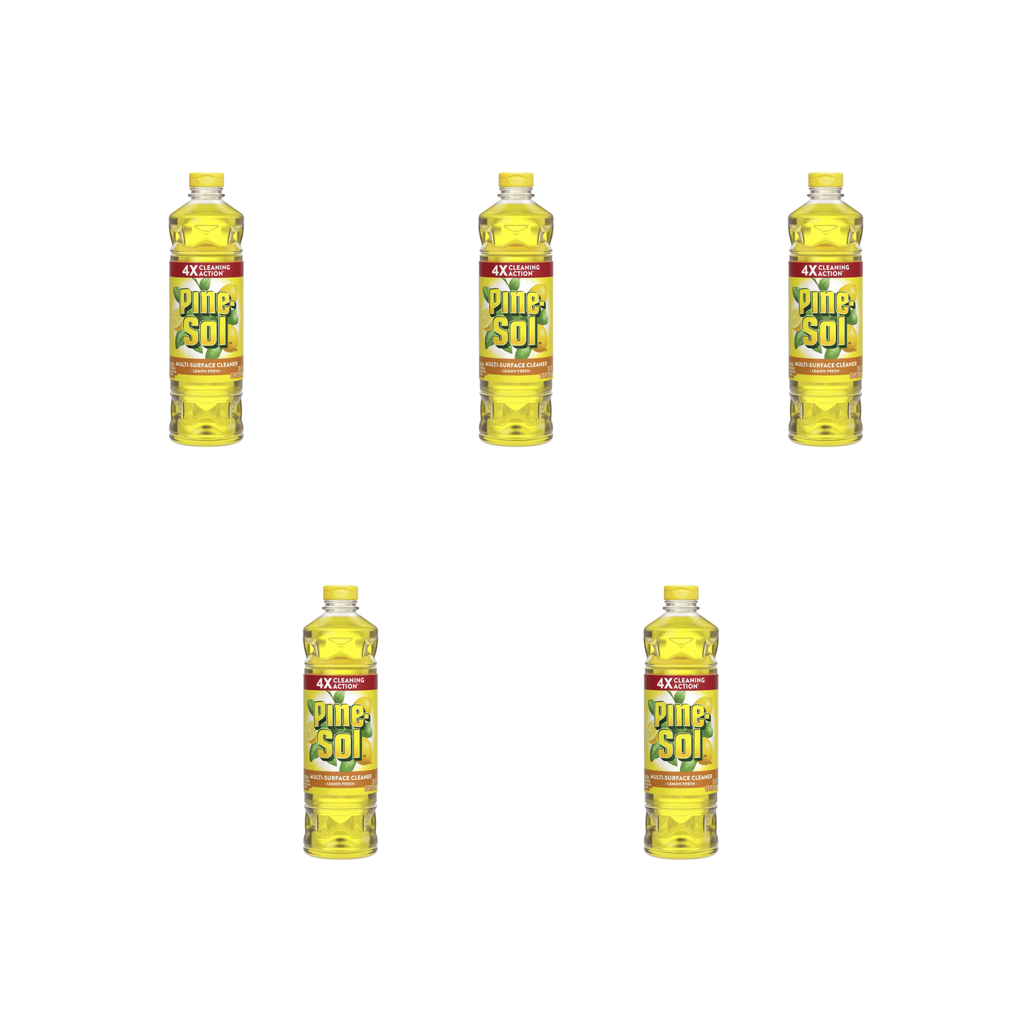 Pine-Sol Lemon Fresh Multi-Surface Cleaner 28 fl oz  5 Pack (28 fl oz x 5)