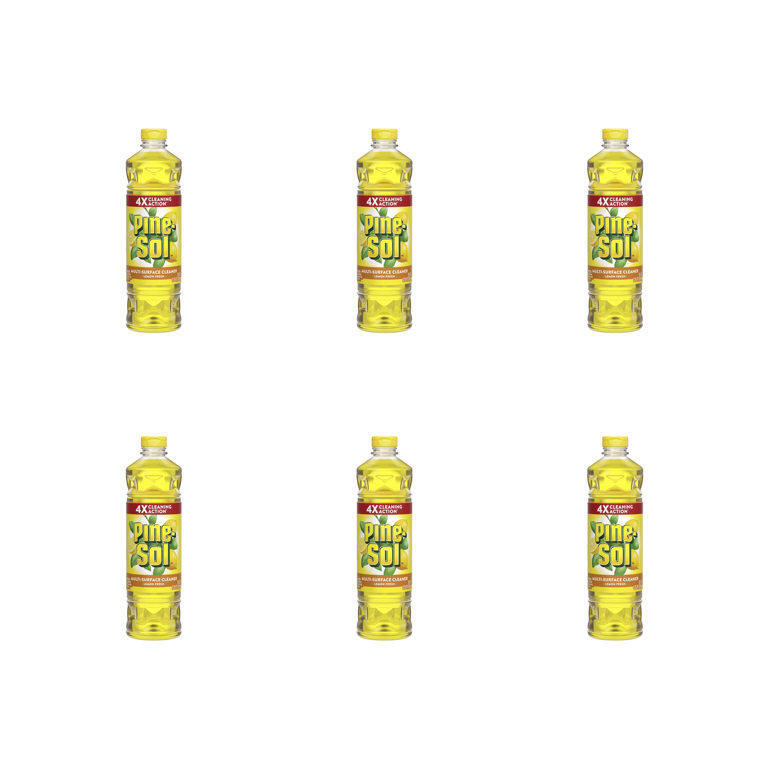 Pine-Sol Lemon Fresh Multi-Surface Cleaner 28 fl oz  6 Pack (28 fl oz x 6)
