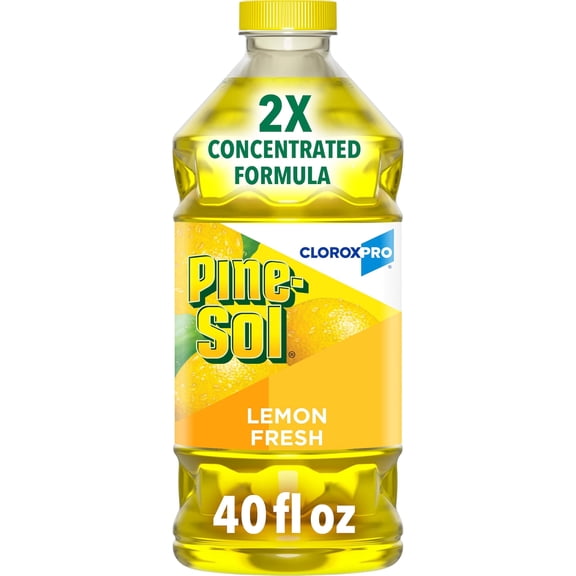 Pine Sol Multi-Surface Cleaner, CloroxPro, 2x Concentrated Formula, All-Purpose Cleaner, Lemon Fresh, 40 Fluid Ounces