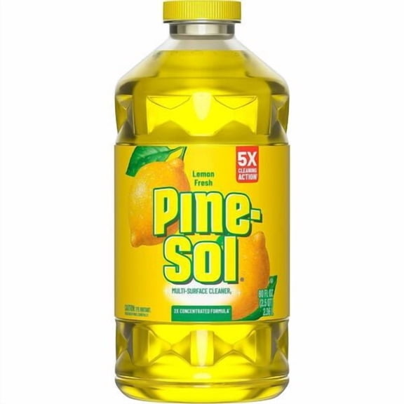 Pine-Sol Multi-Surface Cleaner, Concentrate, Liquid, 80 fl oz (2.5 quart), Lemon Fresh Scent, Deodorize, Disinfectant, Dilutable, Yellow (60162) | 2-Pack (2 Total)