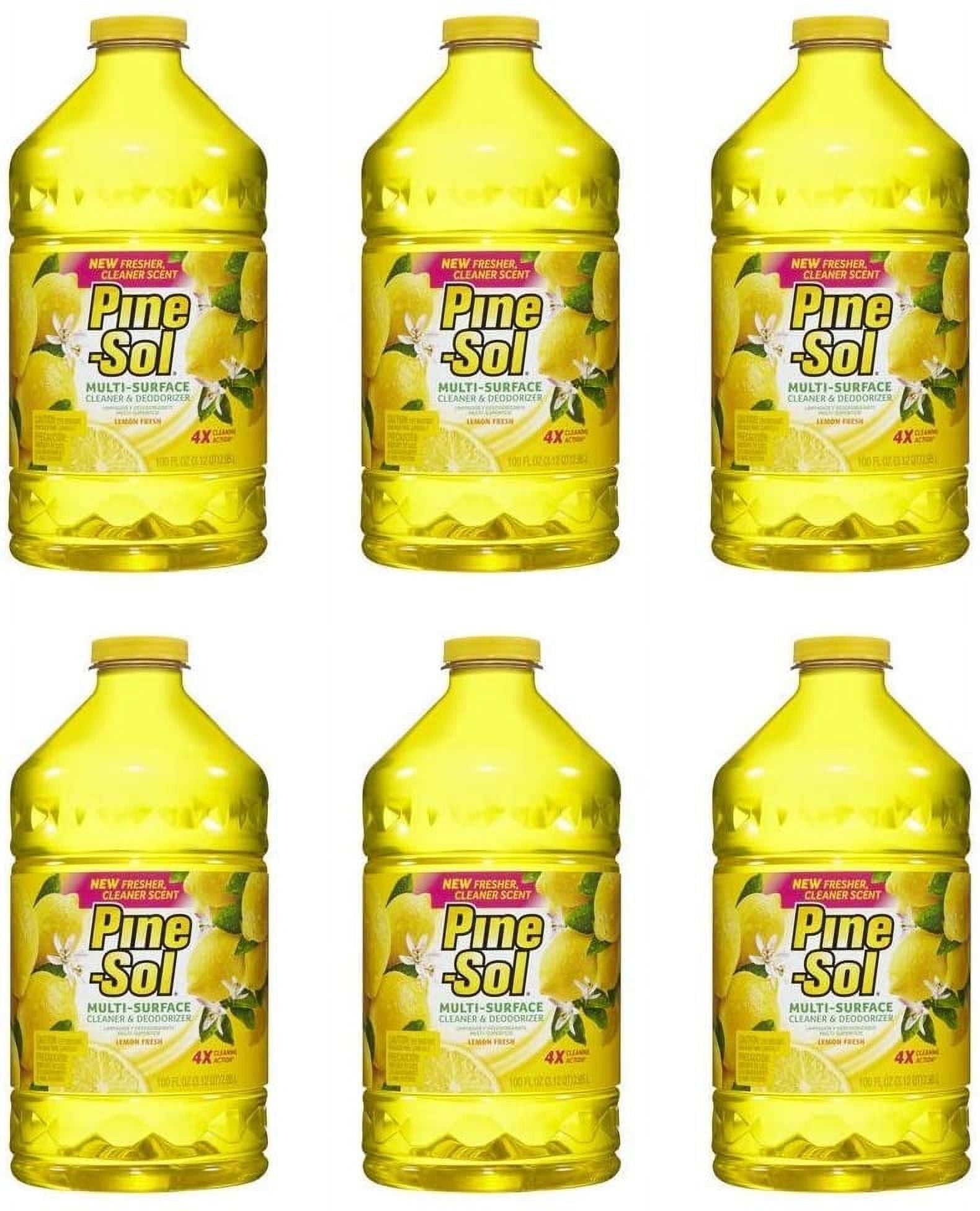 Pine-Sol Multi-Surface Cleaner,and Disinfect, Lemon Fresh, 100 Ounce Bottle (Pack of 6)